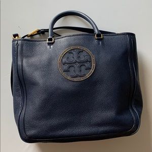 Navy Tory Burch oversize tote/crossbody